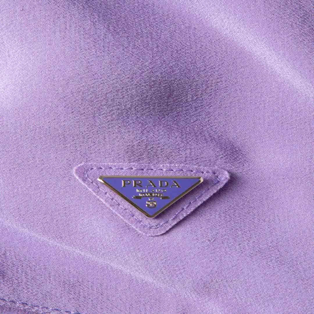Women's Prada Purple Silk Logo Plaque Halterneck Crop Top Size XS