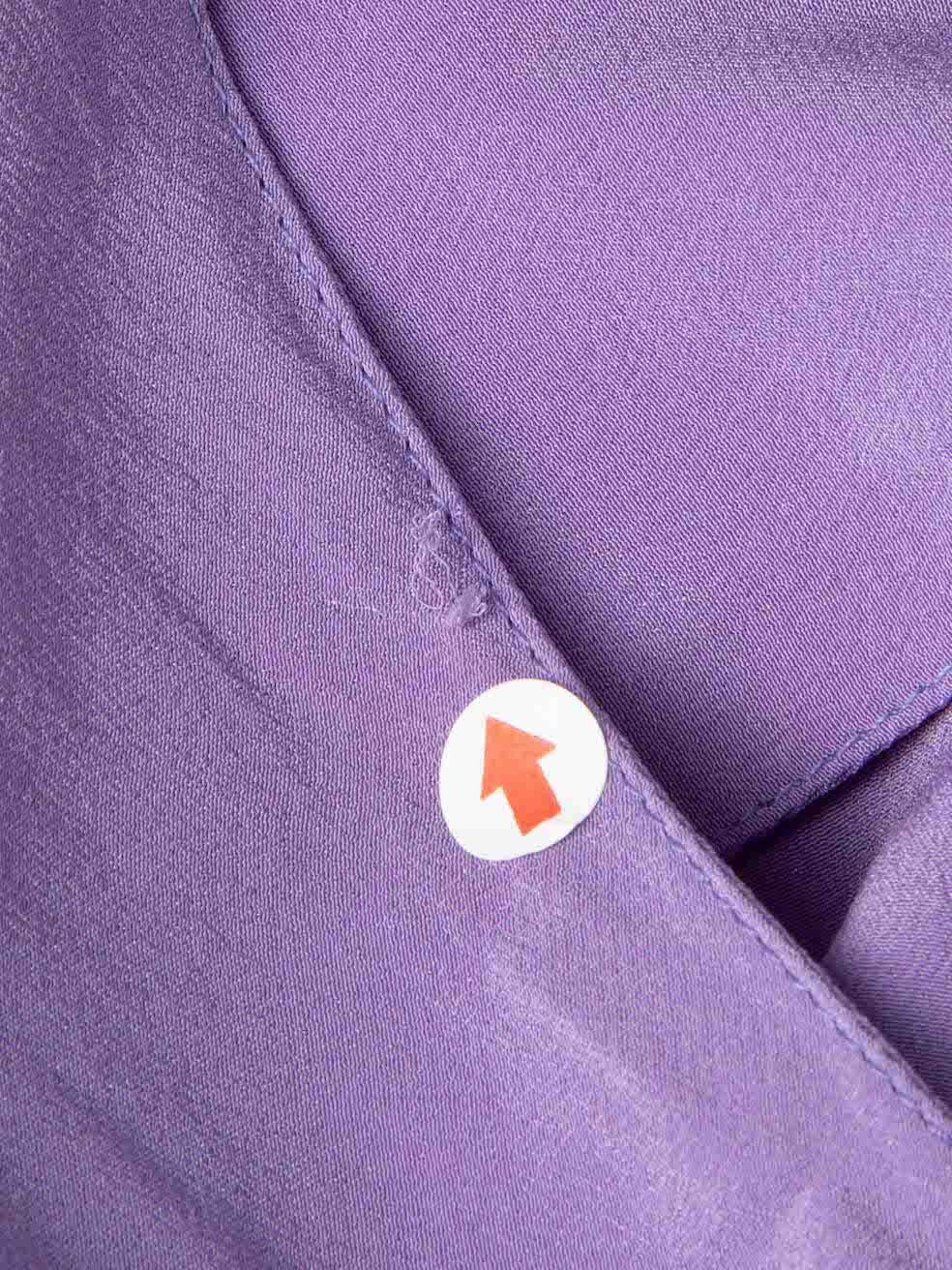 Prada Purple Silk Logo Plaque Halterneck Crop Top Size XS 1