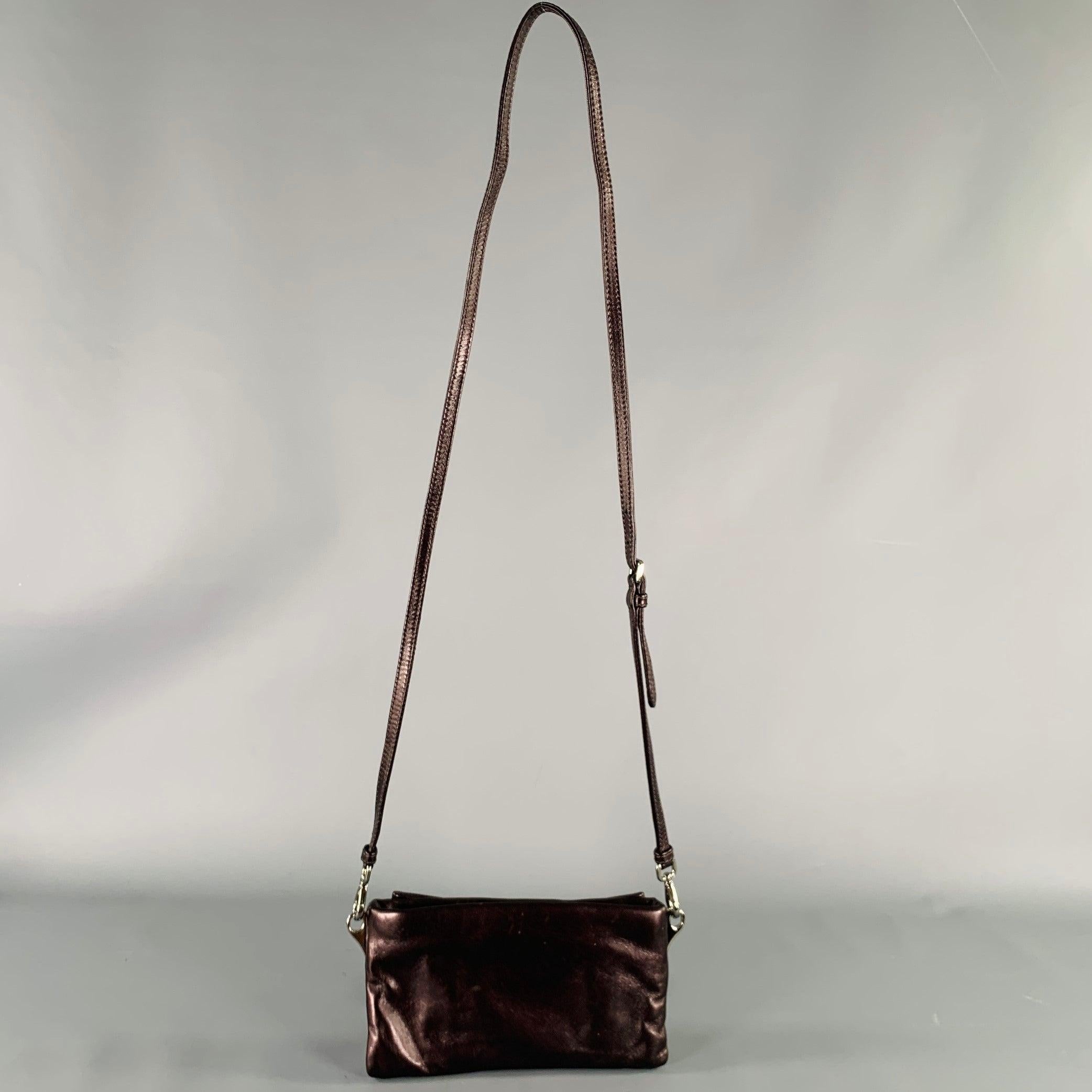 Men's PRADA Purple Silver Bow Leather Cross Body Handbag