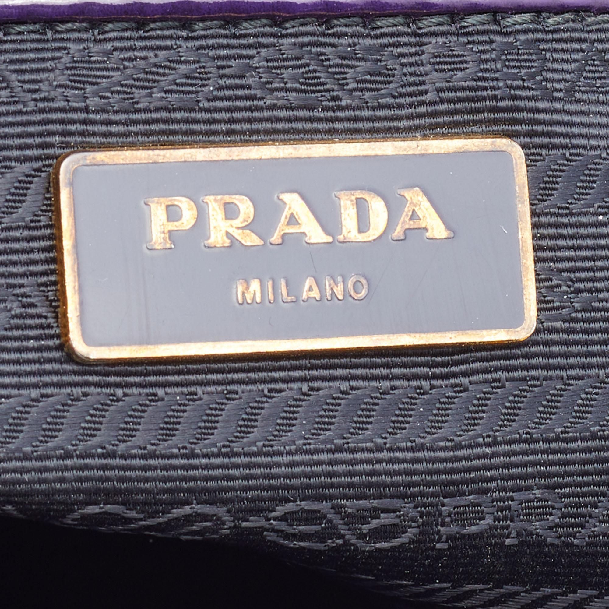 Prada Purple Spazzolato Leather Large Galleria Tote 3