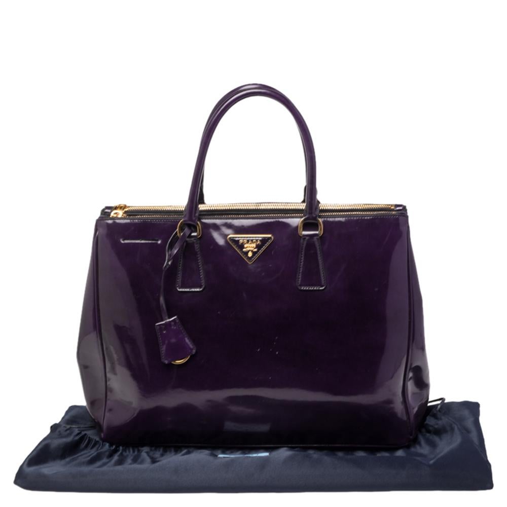 Prada Purple Spazzolato Leather Large Galleria Tote 7