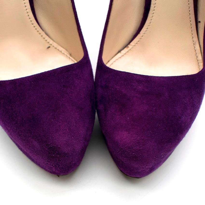 purple suede high heels