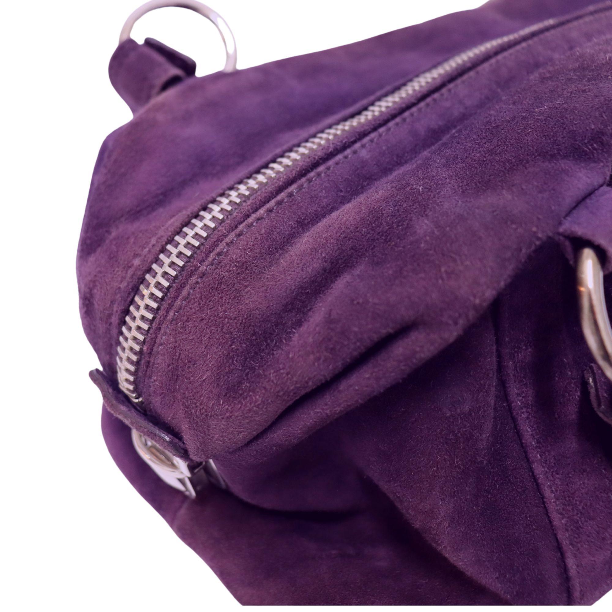 Prada Purple Suede Scamosciato Shoulder Bag 4