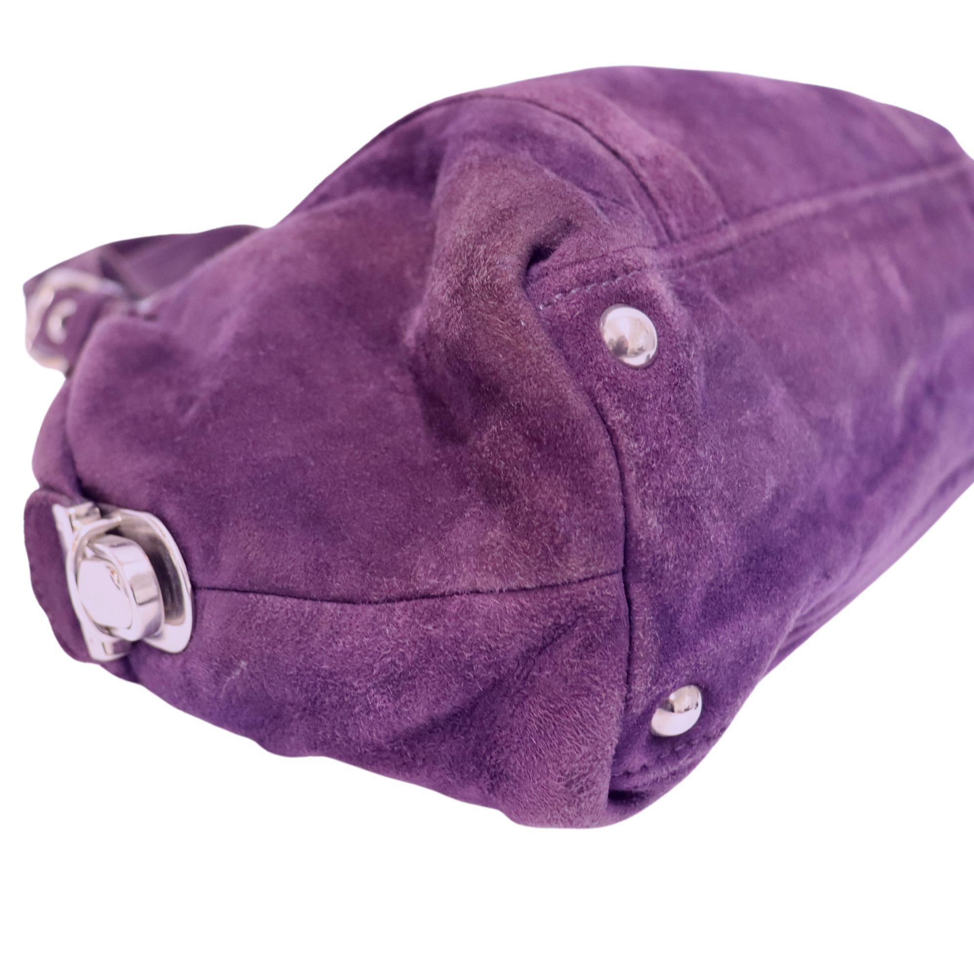 Prada Purple Suede Scamosciato Shoulder Bag 6