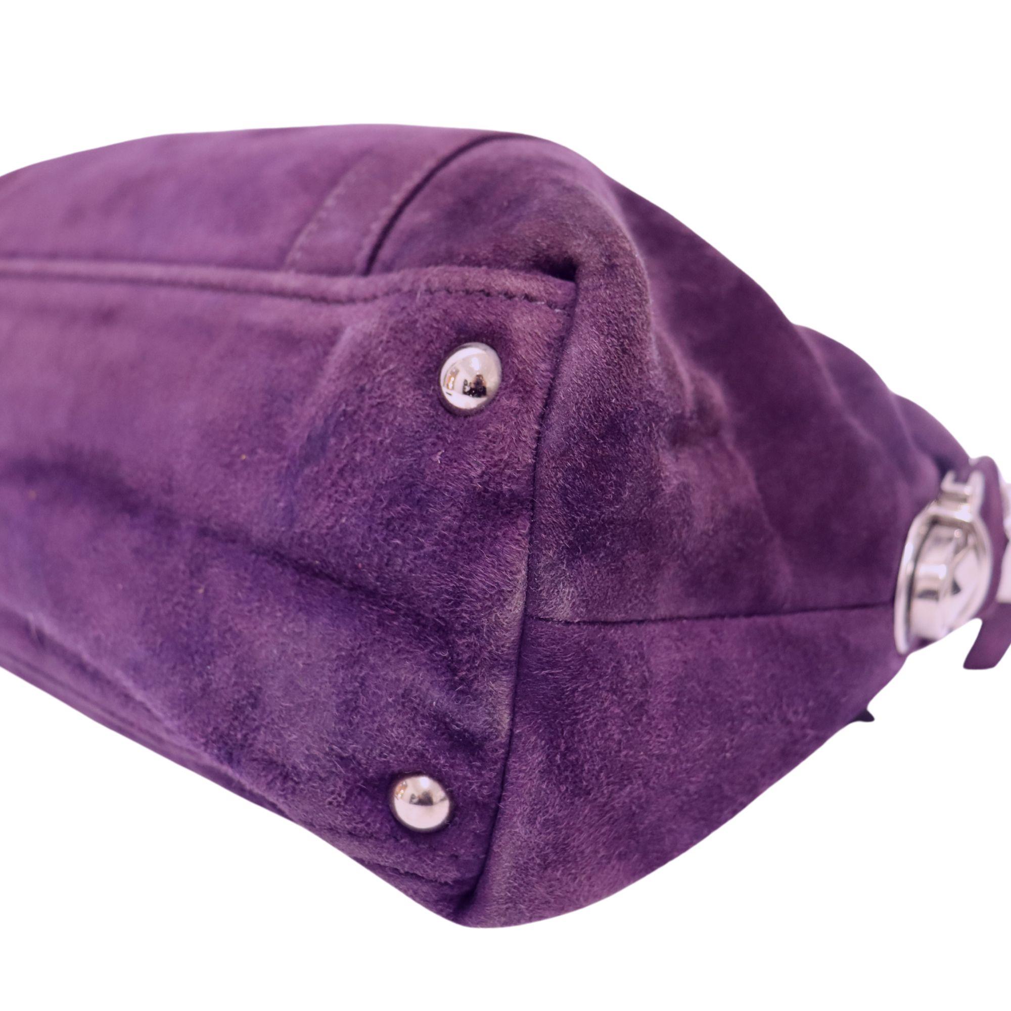 Prada Purple Suede Scamosciato Shoulder Bag 7