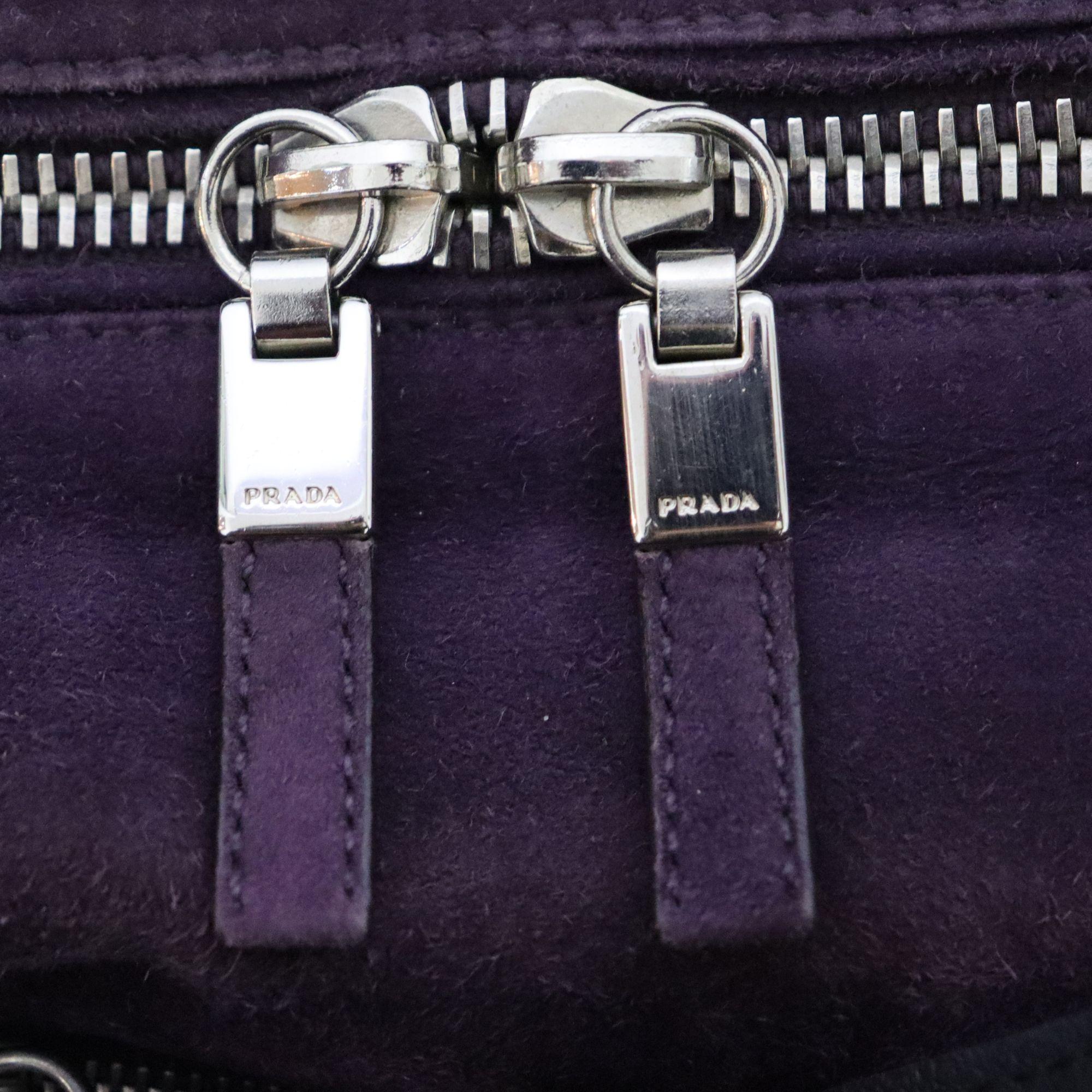 Women's Prada Purple Suede Scamosciato Shoulder Bag