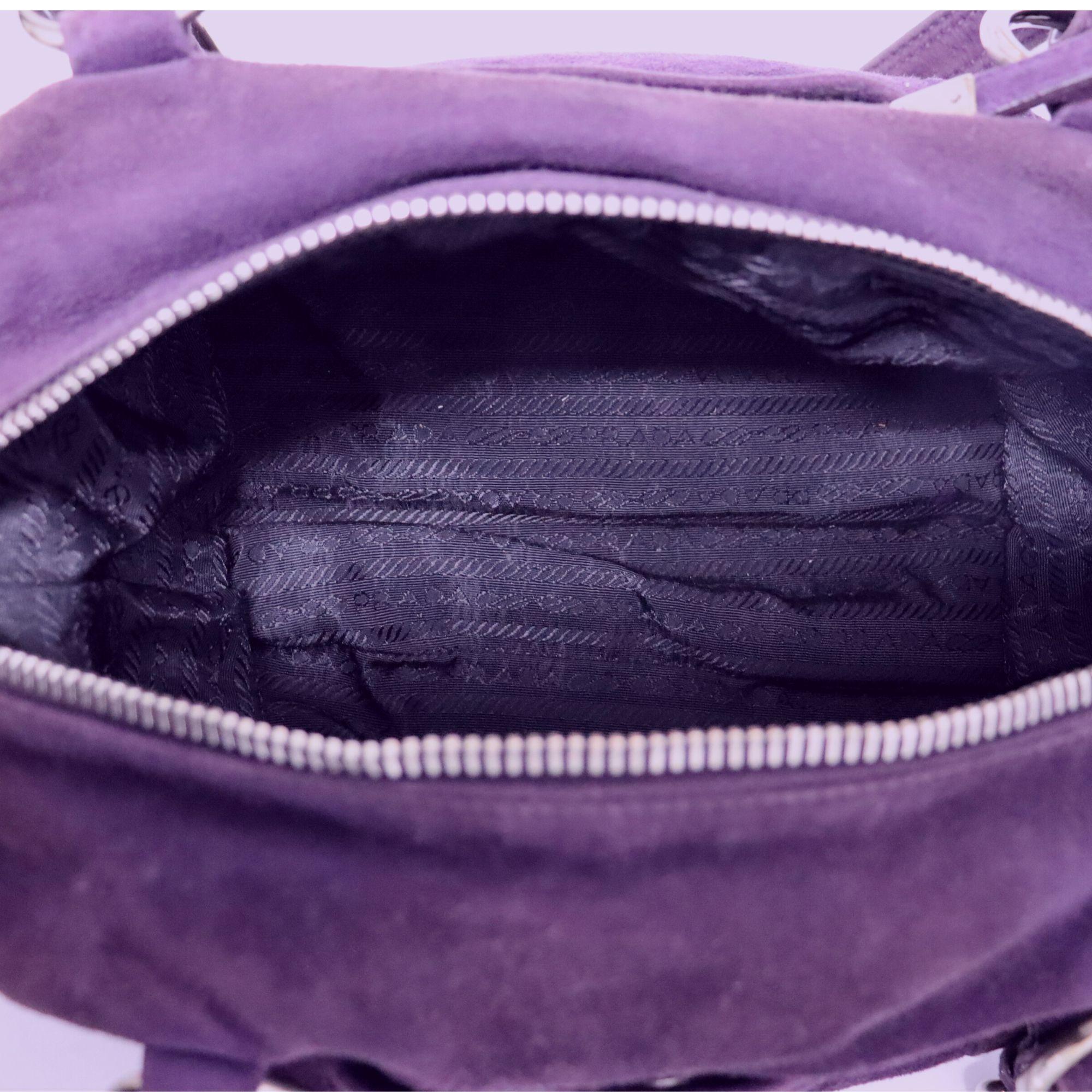 Prada Purple Suede Scamosciato Shoulder Bag 3