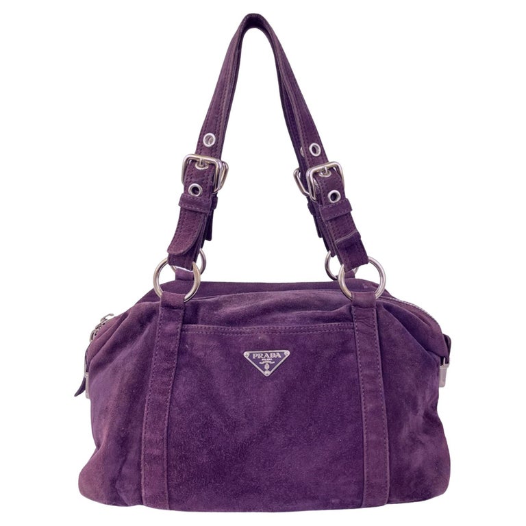 Prada Purple Suede Scamosciato Shoulder Bag at 1stDibs | prada scamosciato  mules, prada scamosciato shoulder bag