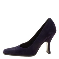 Prada Purple Suede Square Toe Pumps Size 37