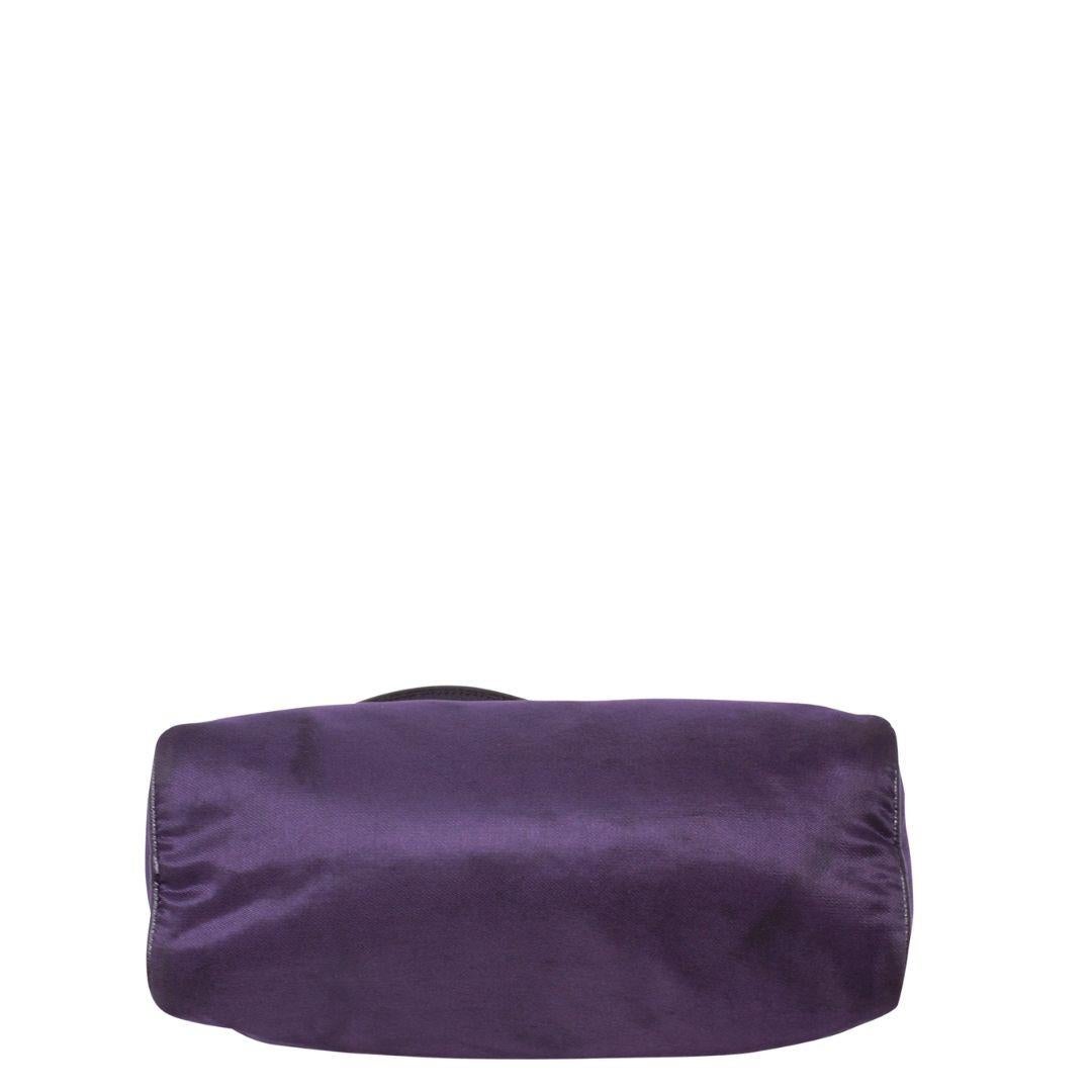 Prada Purple Tessuto Nylon Barrel Pochette In Good Condition For Sale In Atlanta, GA