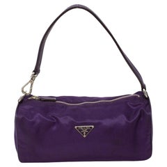 Prada Purple Tessuto Nylon Barrel Pochette