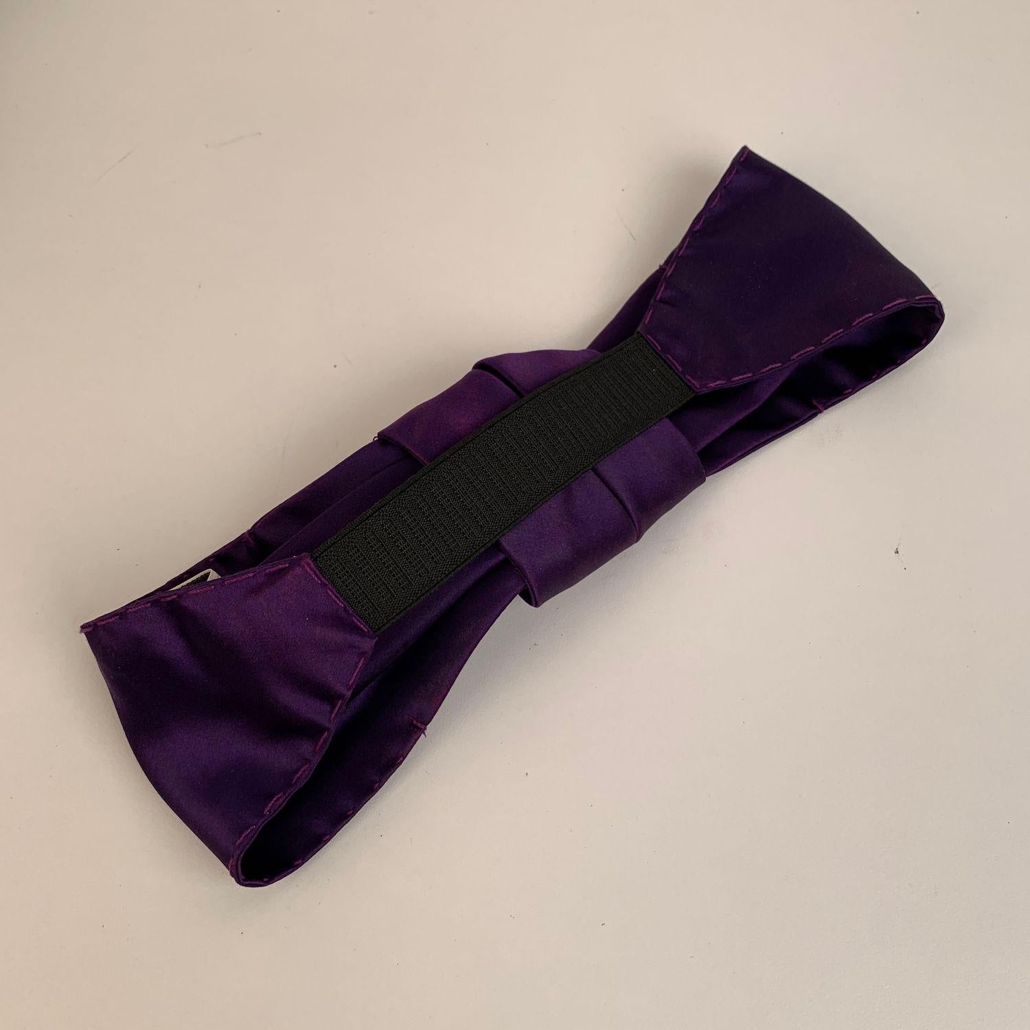 Women's Prada Purple Violet Silk Elastic Twist Front Headband