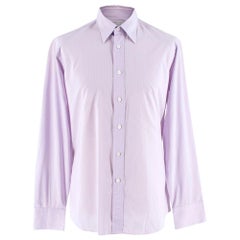 Prada Purple & White Striped Cotton Shirt 15.5