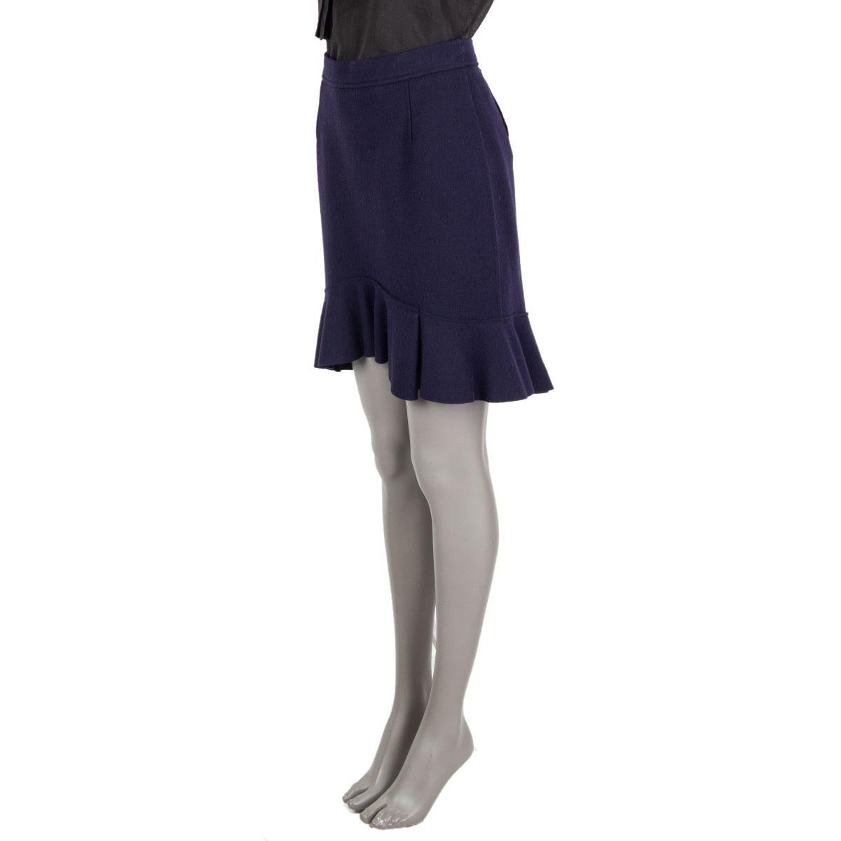 PRADA purple wool FLARED MINI Skirt 42 M For Sale at 1stDibs