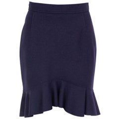 PRADA purple wool FLARED MINI Skirt 42 M
