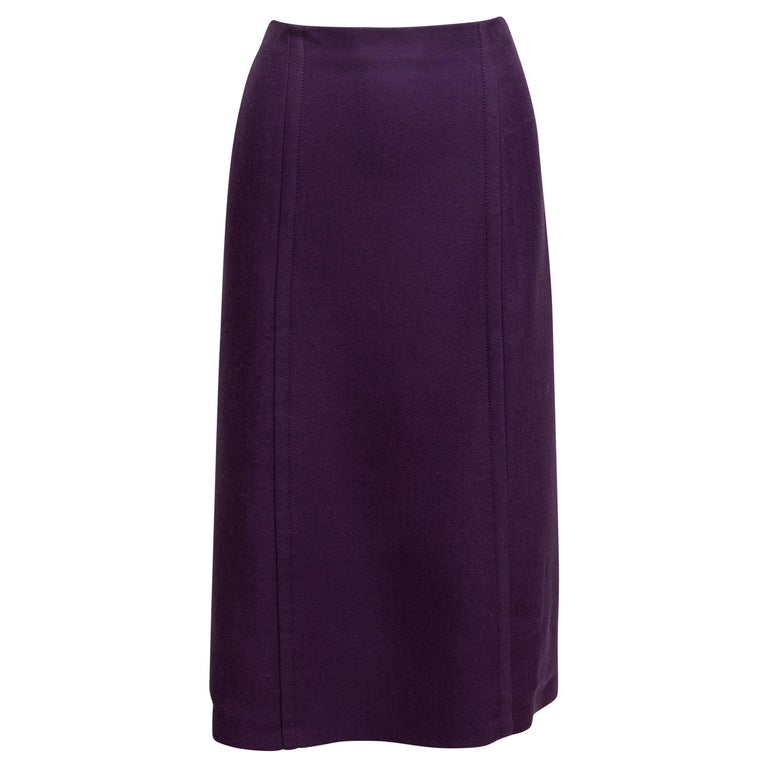 Prada Purple Wool and Silk Midi Skirt For Sale at 1stDibs | purple wool ...