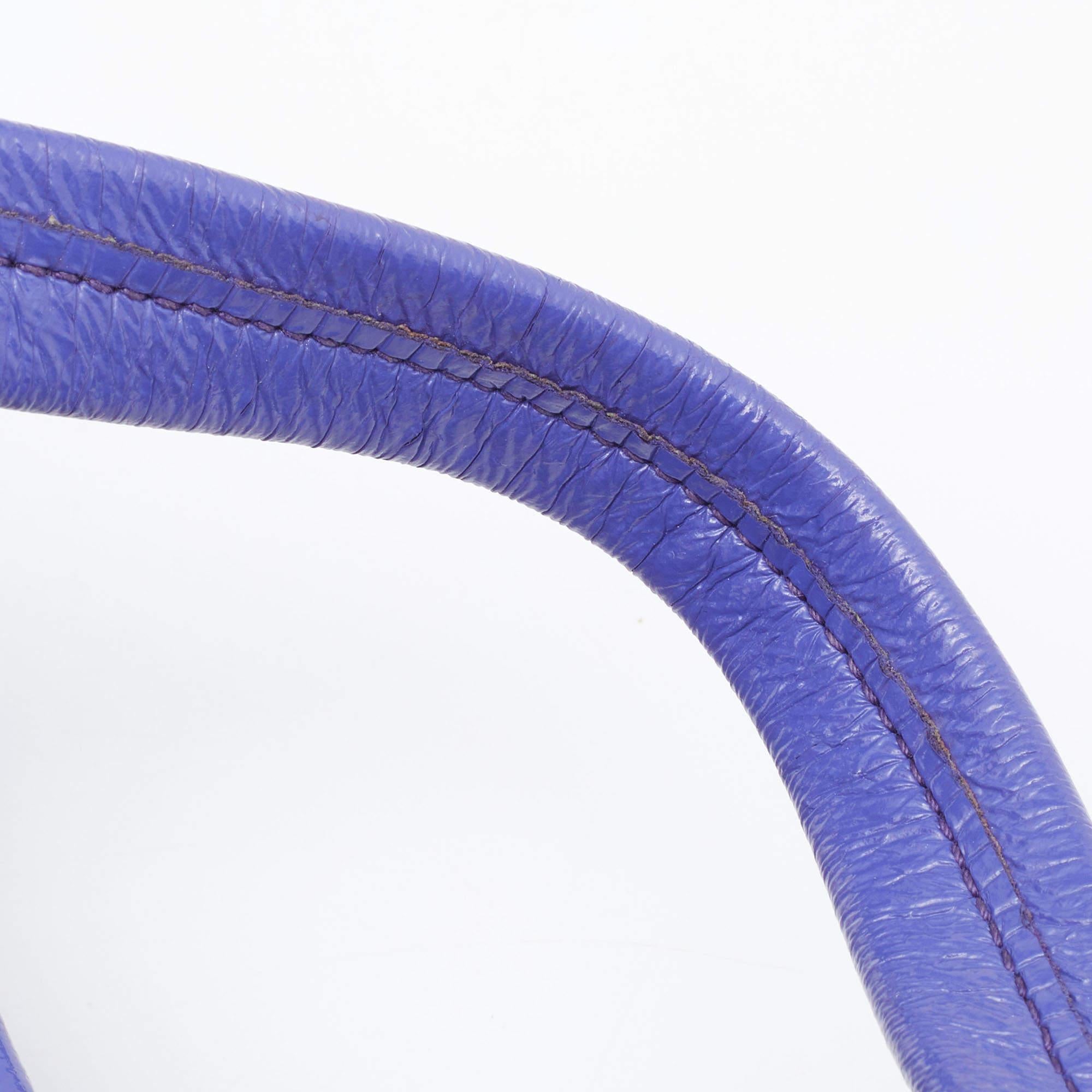 Prada Purple Woven Patent Leather Tote 6