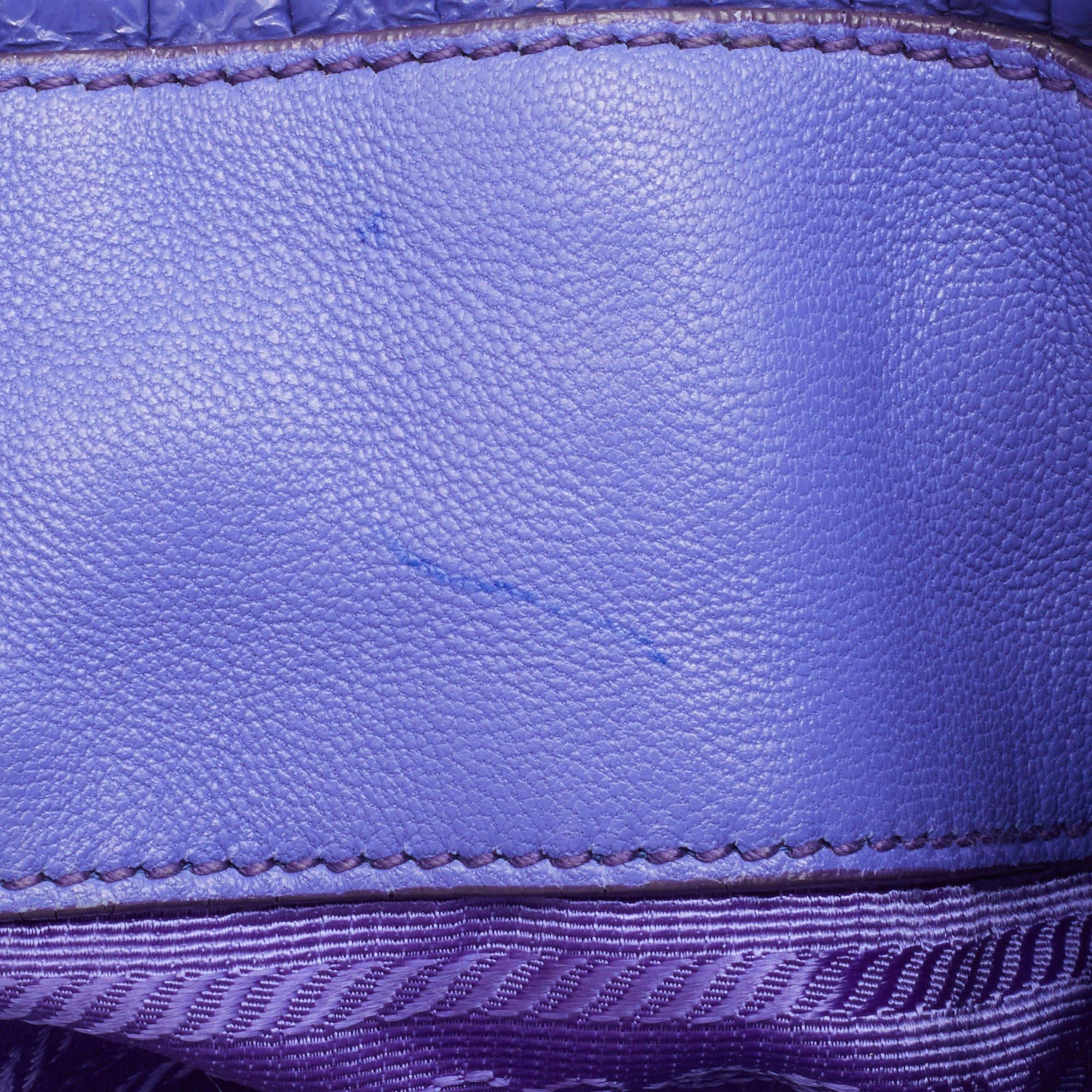 Prada Purple Woven Patent Leather Tote 7