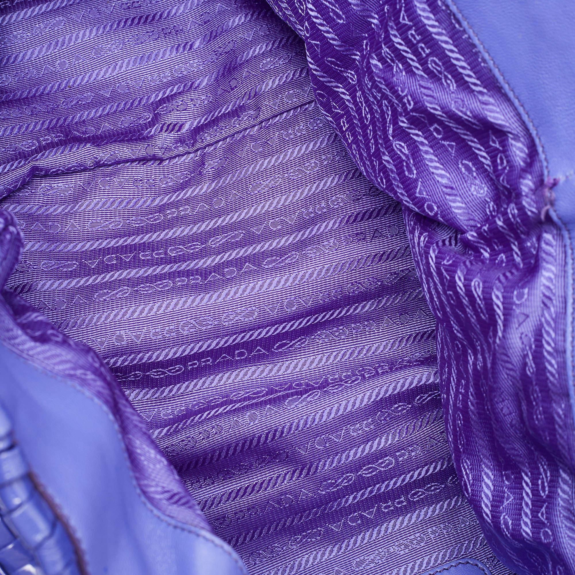 Prada Purple Woven Patent Leather Tote 13