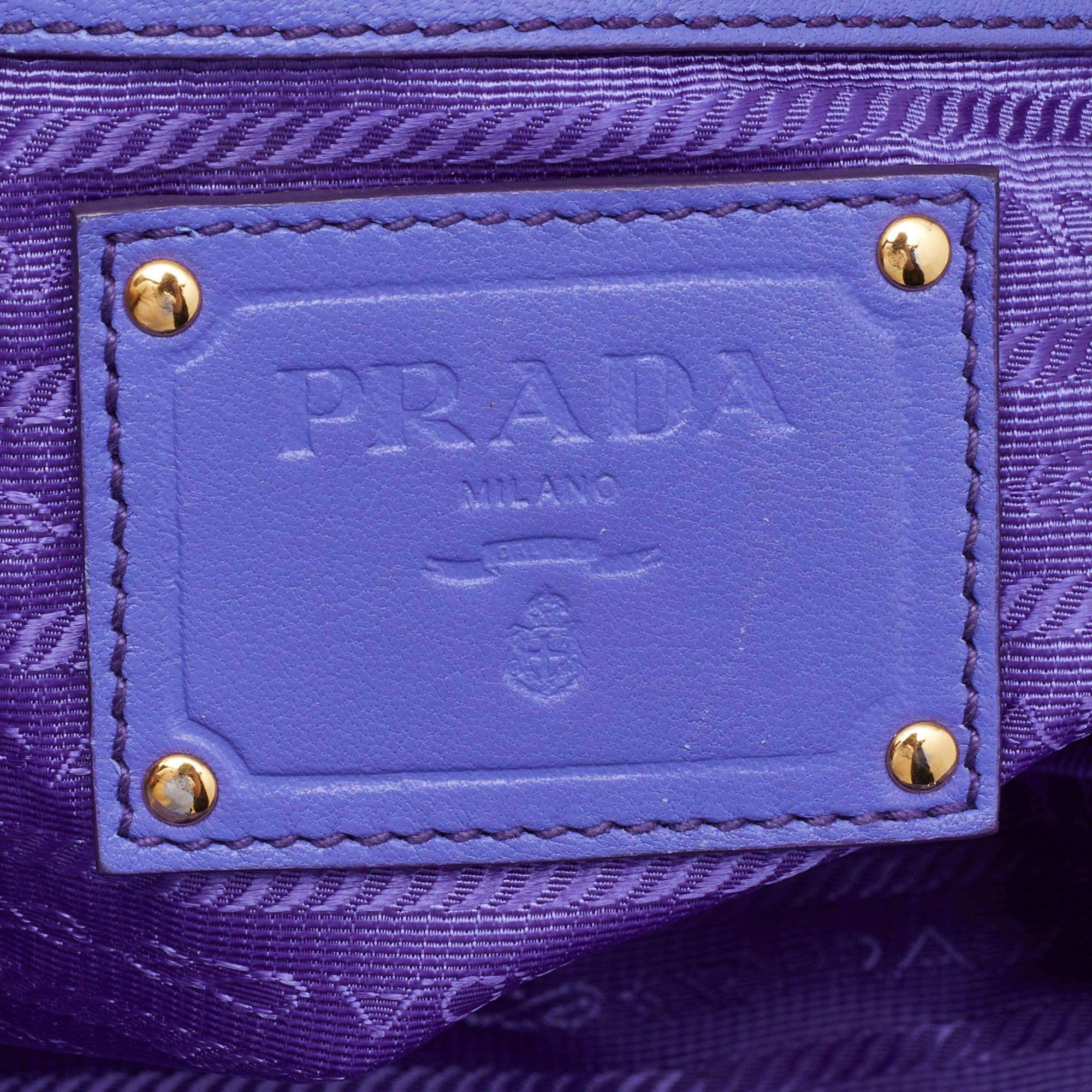 Prada Purple Woven Patent Leather Tote 2