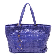 Prada Purple Woven Patent Leather Tote