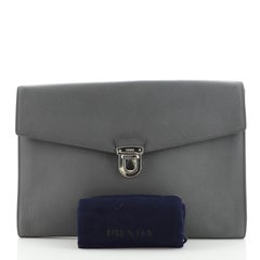 Prada Push Lock Portfolio Saffiano Leather Large
