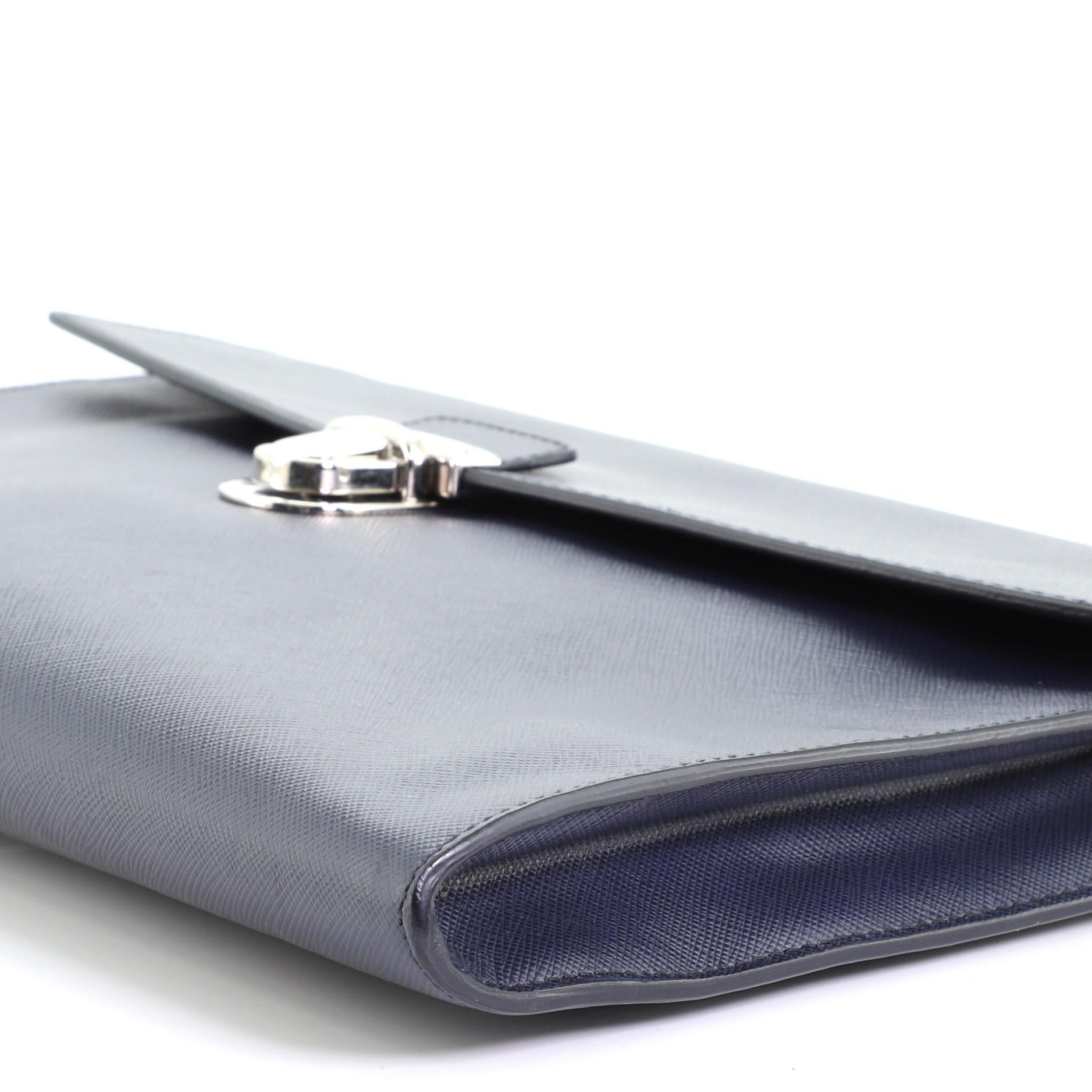 Prada Push Lock Portfolio Saffiano Leder Groß 2