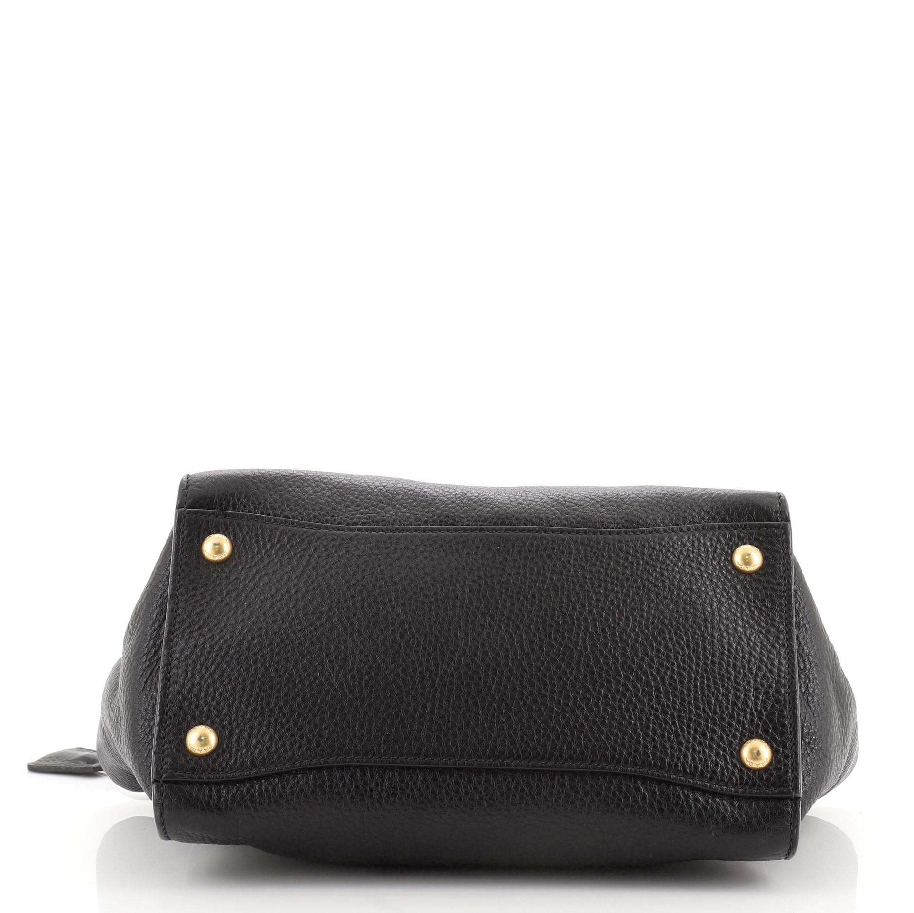 Prada Pushlock Convertible Top Handle Bag Vitello Daino Medium In Good Condition In NY, NY