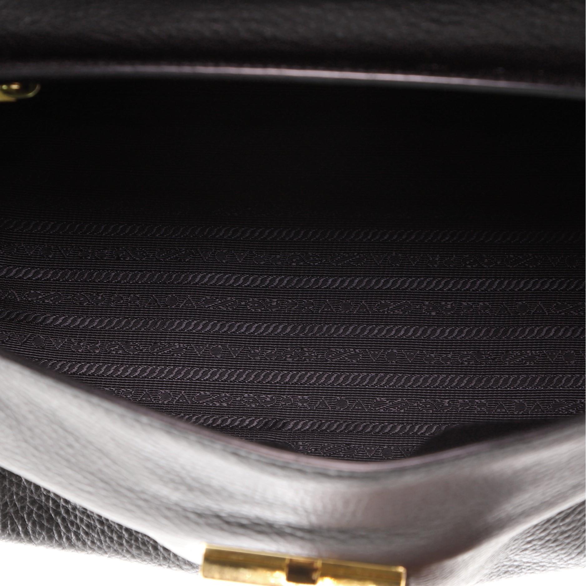 Women's or Men's Prada Pushlock Convertible Top Handle Bag Vitello Daino Medium