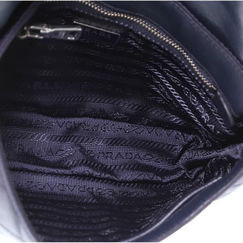 Women's or Men's Prada Pushlock Flap Crossbody Bag Quilted Tessuto with Saffiano Small