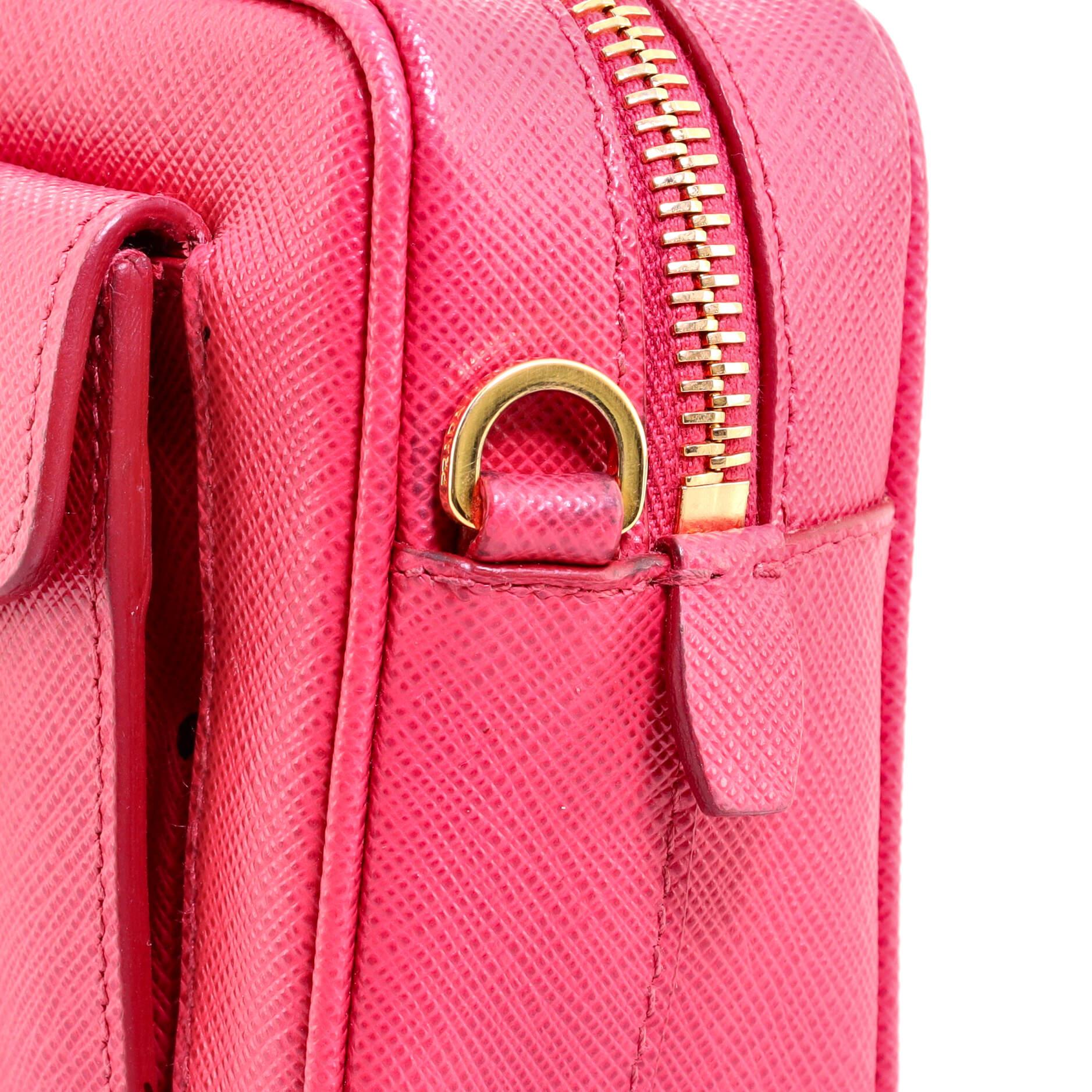 Women's or Men's Prada Pushlock Pocket Camera Bag Saffiano Leather Small