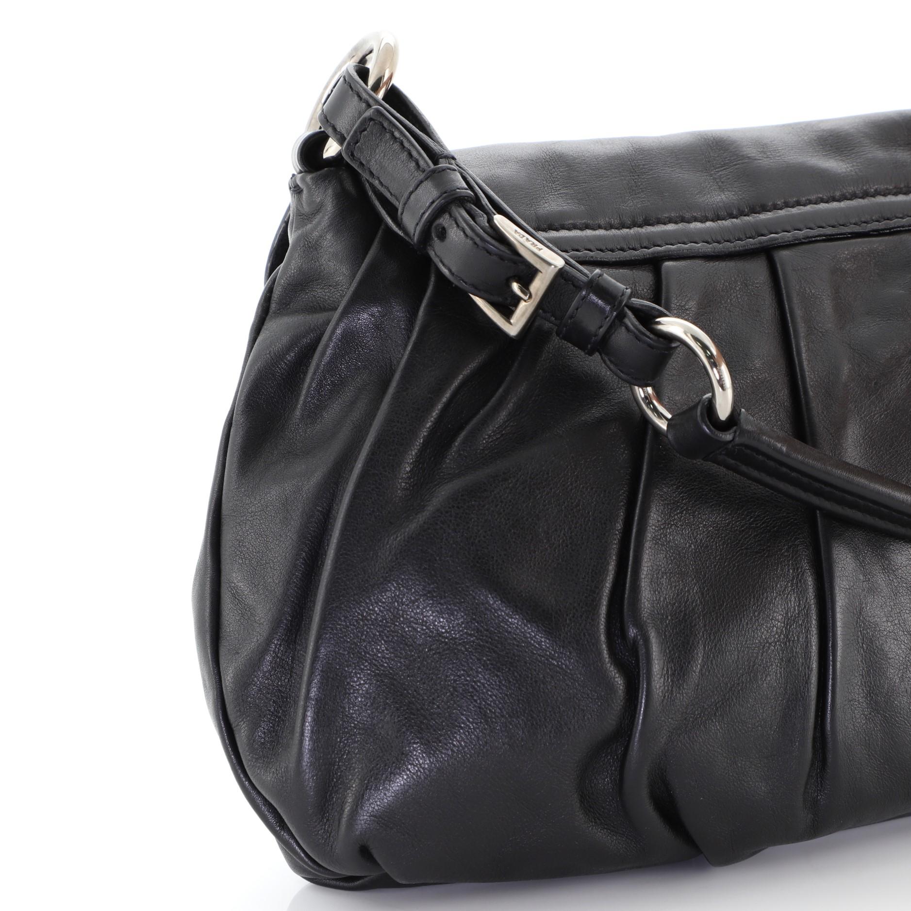 Prada Pushlock Shoulder Bag Soft Calfskin Medium 2