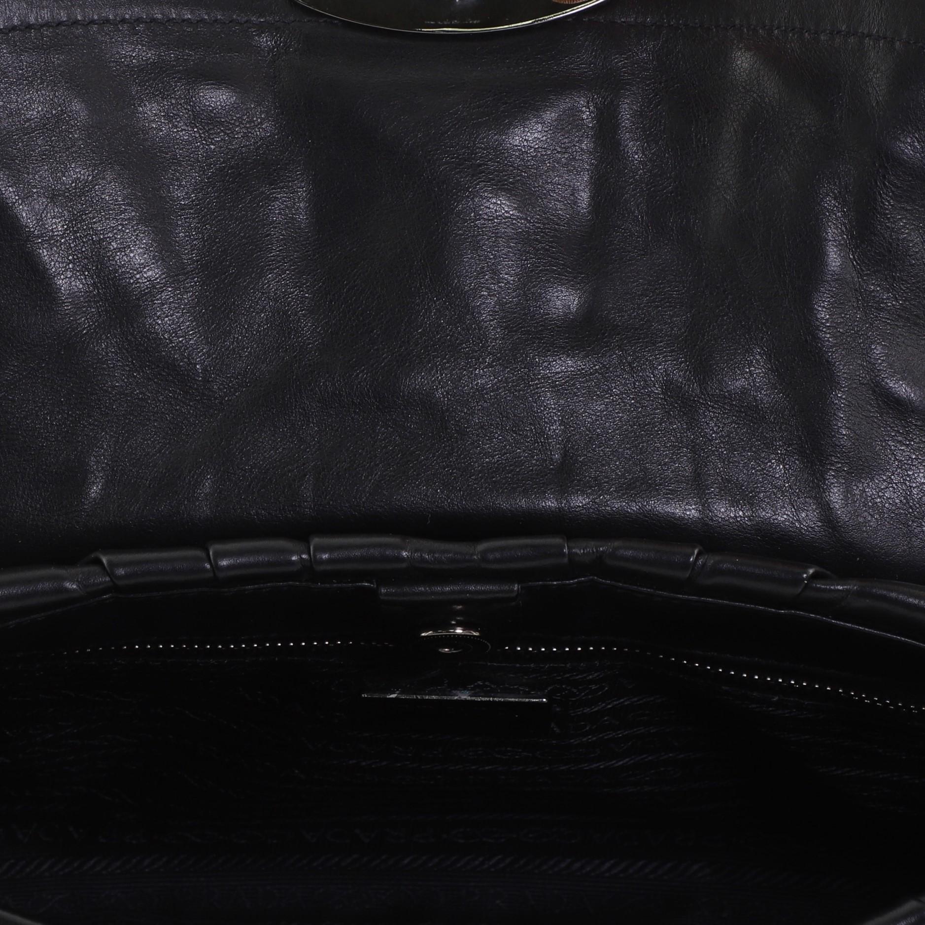 Prada Pushlock Shoulder Bag Soft Calfskin Medium 3
