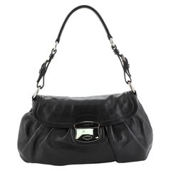 Prada Pushlock Shoulder Bag Soft Calfskin Medium