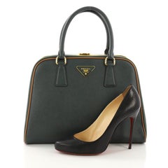 Prada Pyramid Top Handle Bag Saffiano Leather Medium