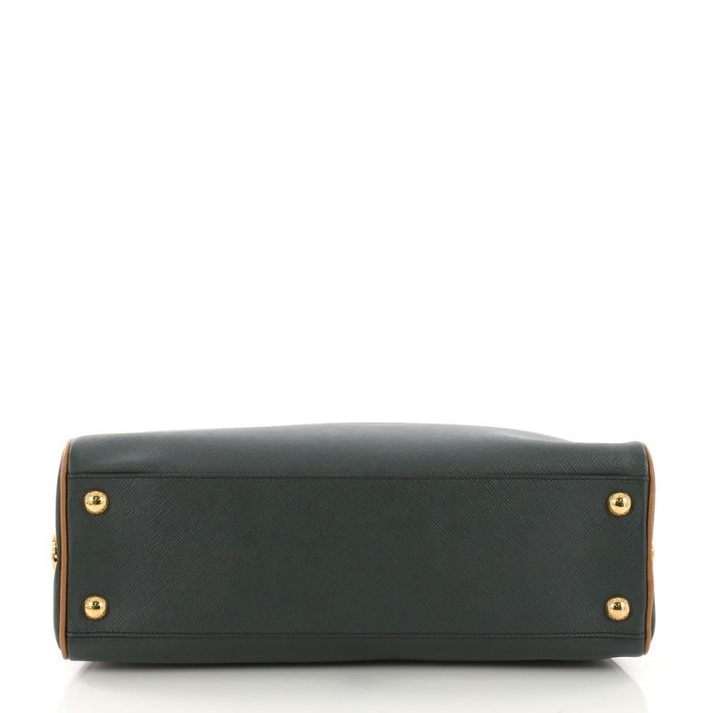 Black Prada Pyramid Top Handle Bag Saffiano Leather Medium