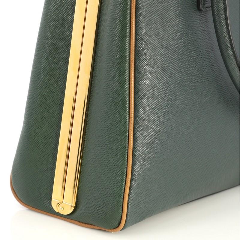 Prada Pyramid Top Handle Bag Saffiano Leather Medium In Good Condition In NY, NY