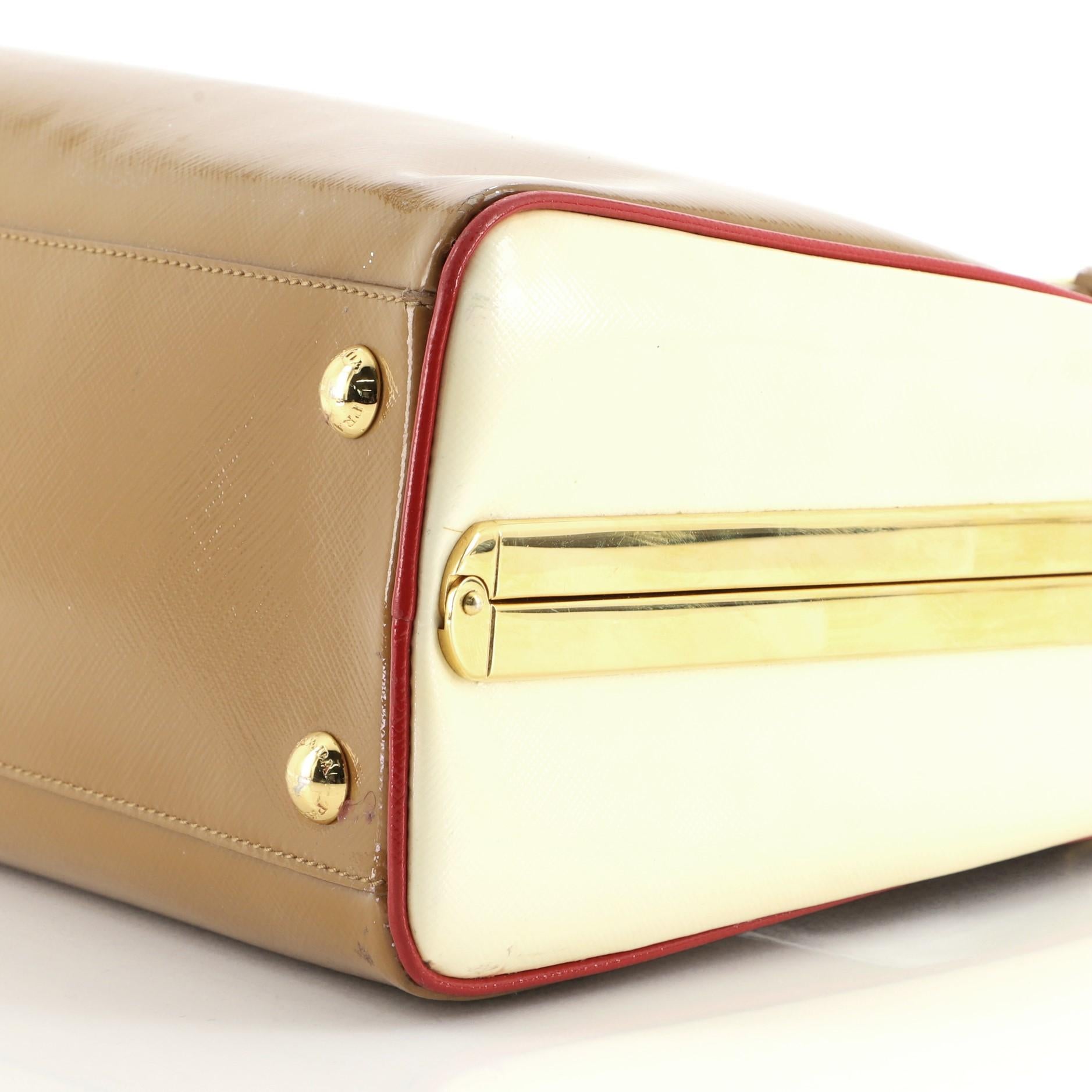Prada Pyramide Top Handle Tasche Vernice Saffiano Leder Medium 1