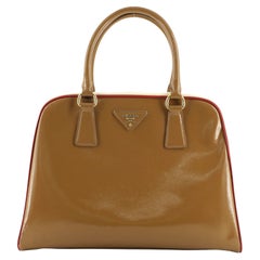Prada Pyramid Top Handle Bag Vernice Saffiano Leather Medium