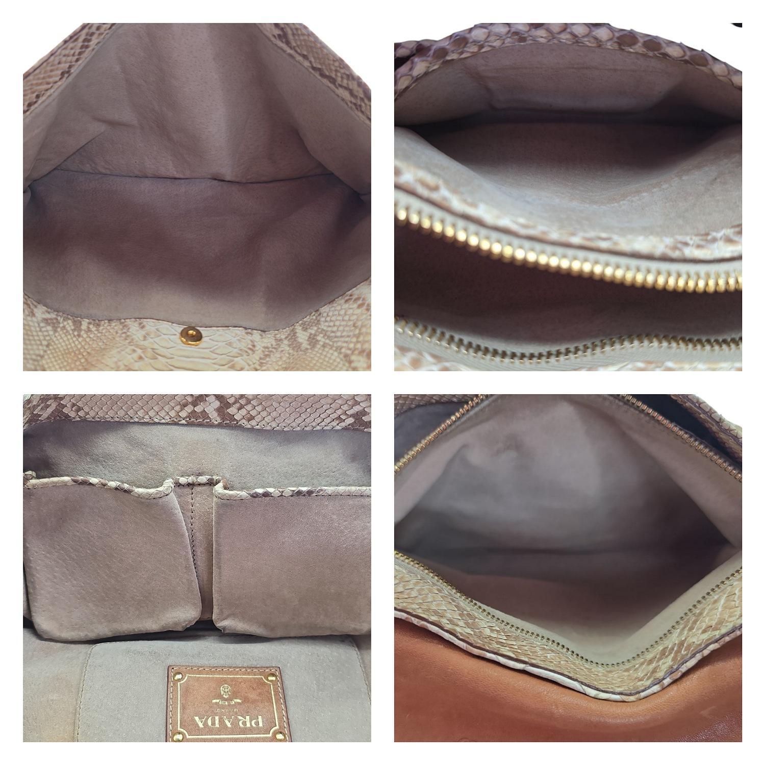 Prada Python Delave Patina Chain-link Shoulder Bag For Sale 2