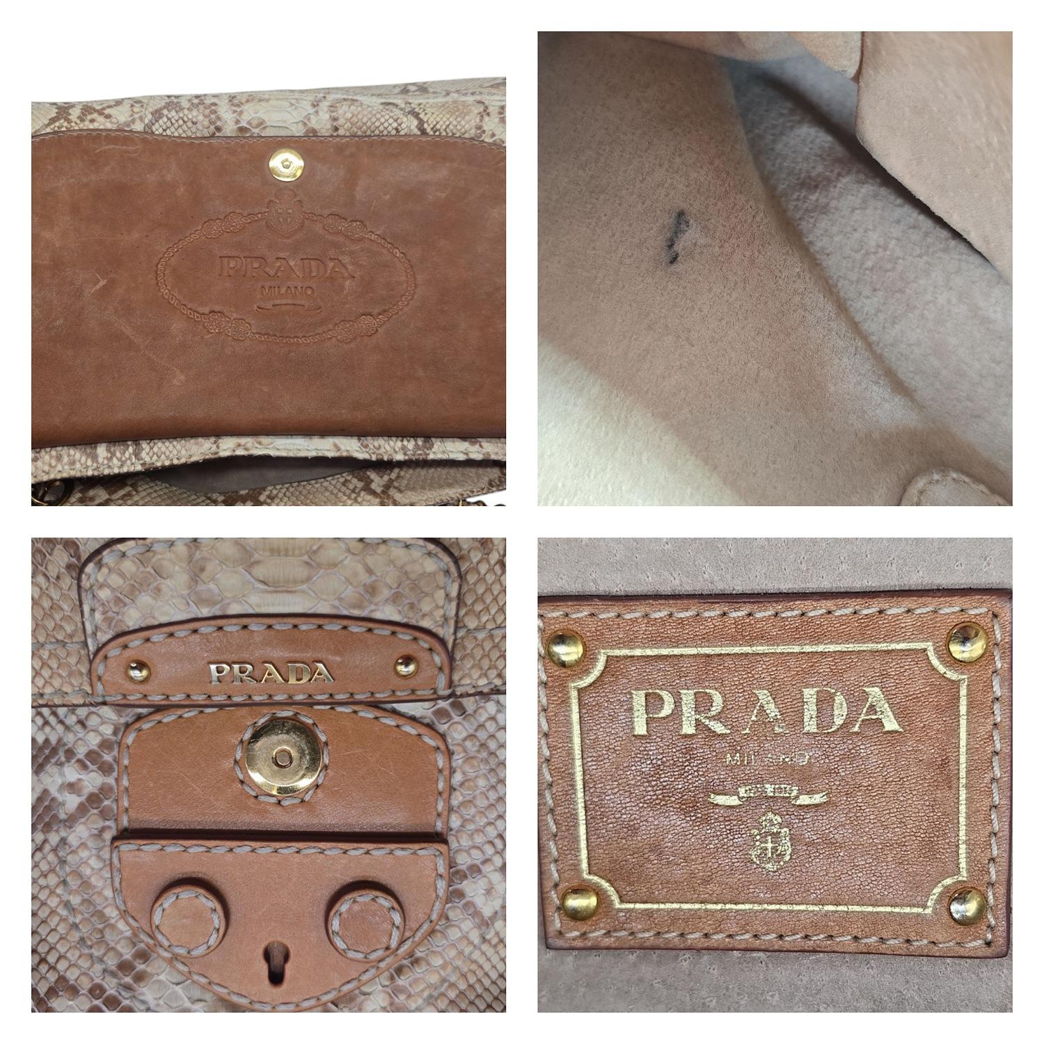 Prada Python Delave Patina Chain-link Shoulder Bag For Sale 3