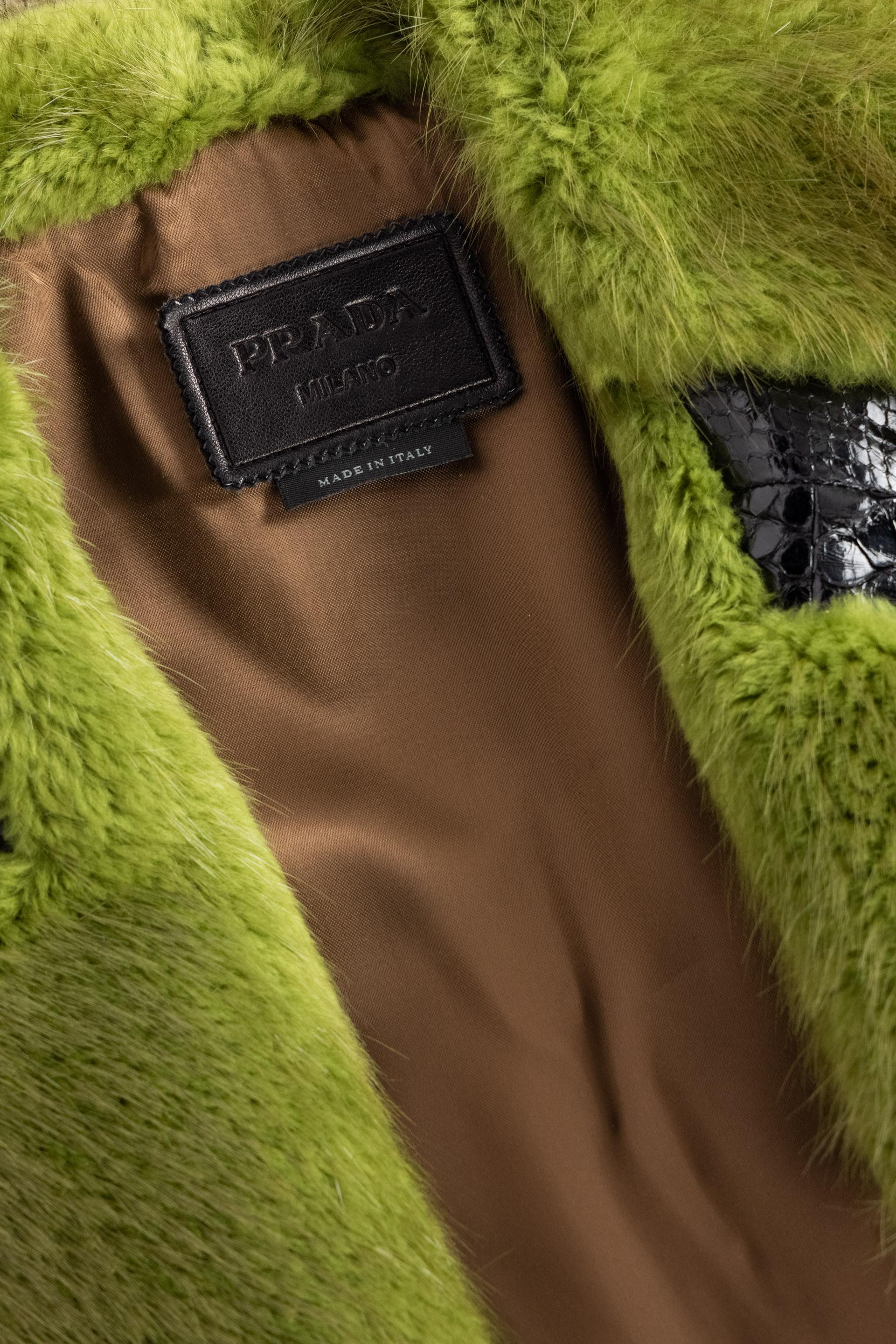 Prada Python Green Fur Coat Runway 2011 3