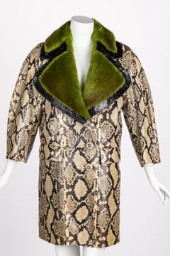 Prada Python Green Fur Coat Runway 2011