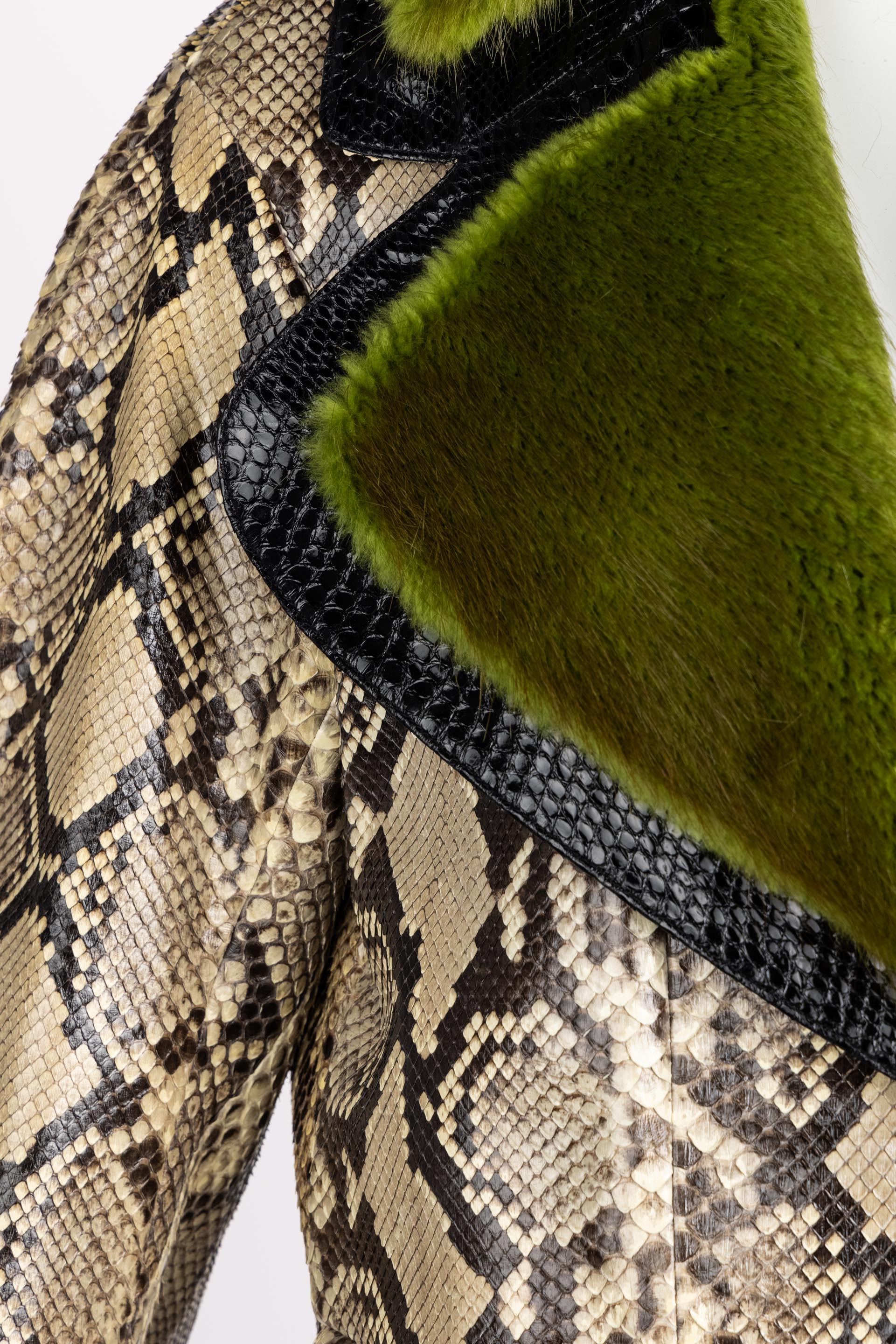Prada Python Green Fur Coat Runway 2011 1