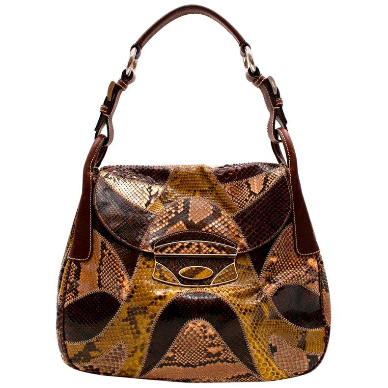 Prada Python Patchwork Shoulder Bag For Sale