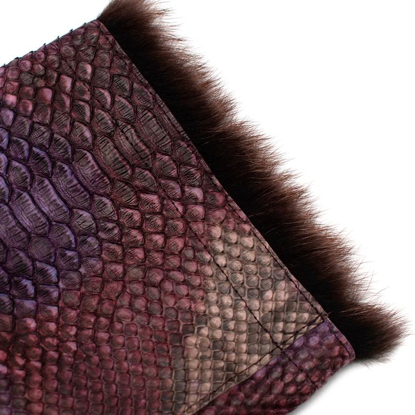 Prada Python Purple Embellished Belted Coat In Excellent Condition For Sale In London, GB