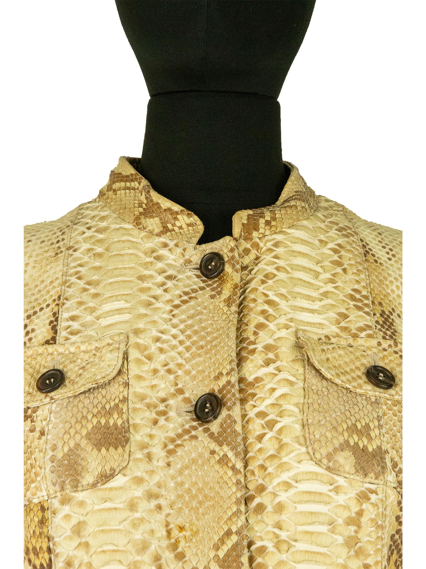 Beige Prada Python Skin Jacket