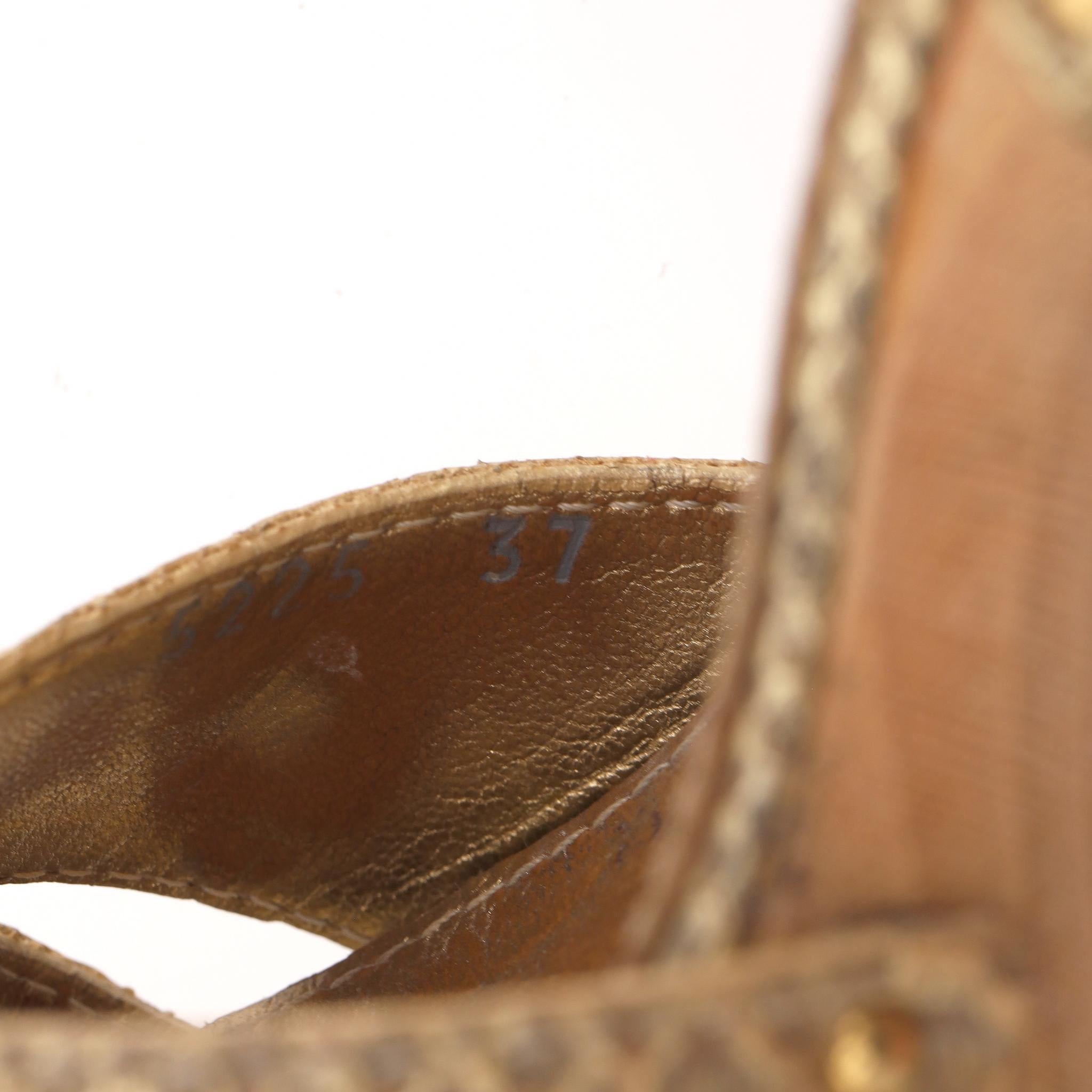 Prada Python Skin Studded Wooden Heel Clog Sandals en vente 2