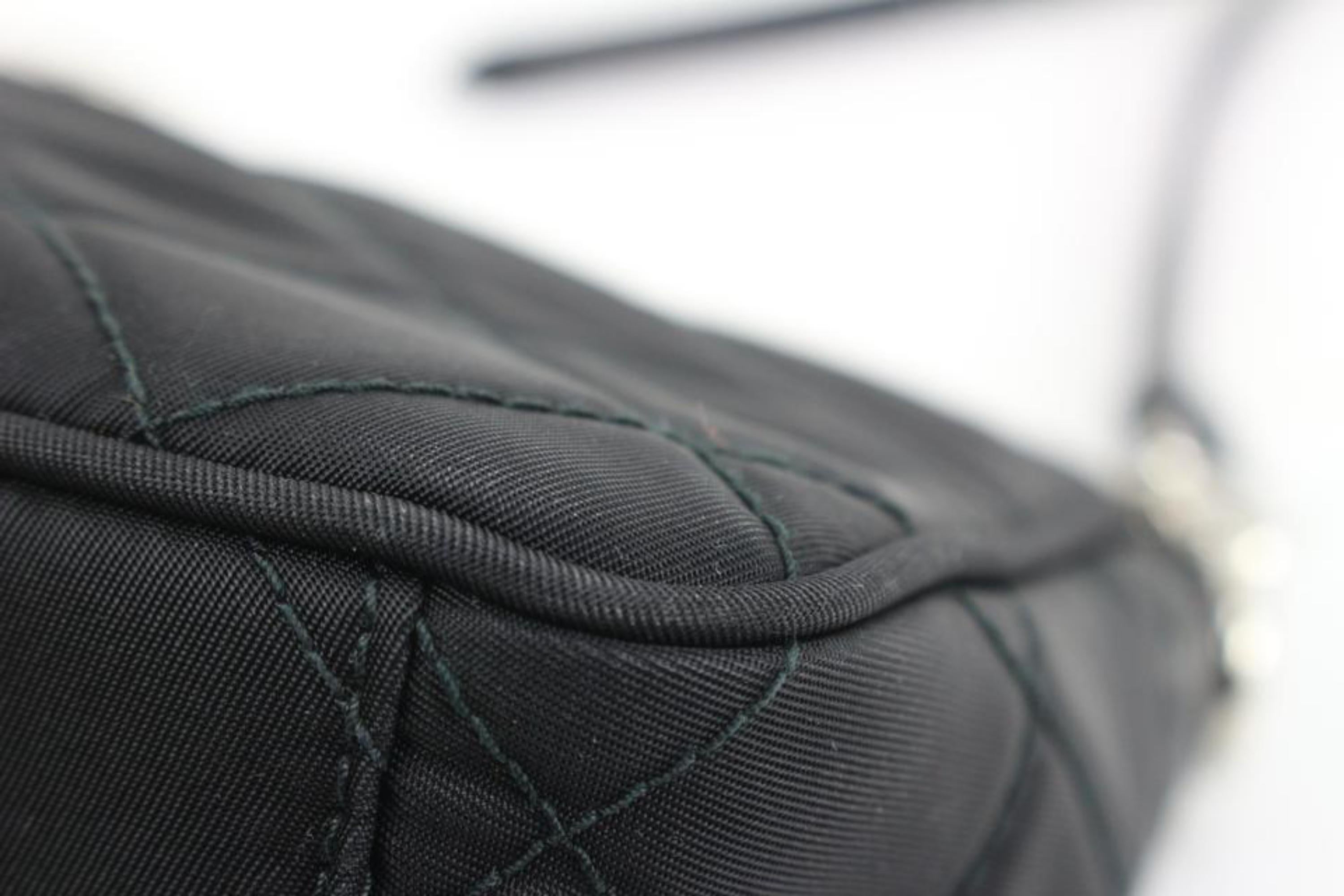Prada Quilted  Black Tessuto Nylon Chain Impuntu Bandoliera Convertible 2p32 3