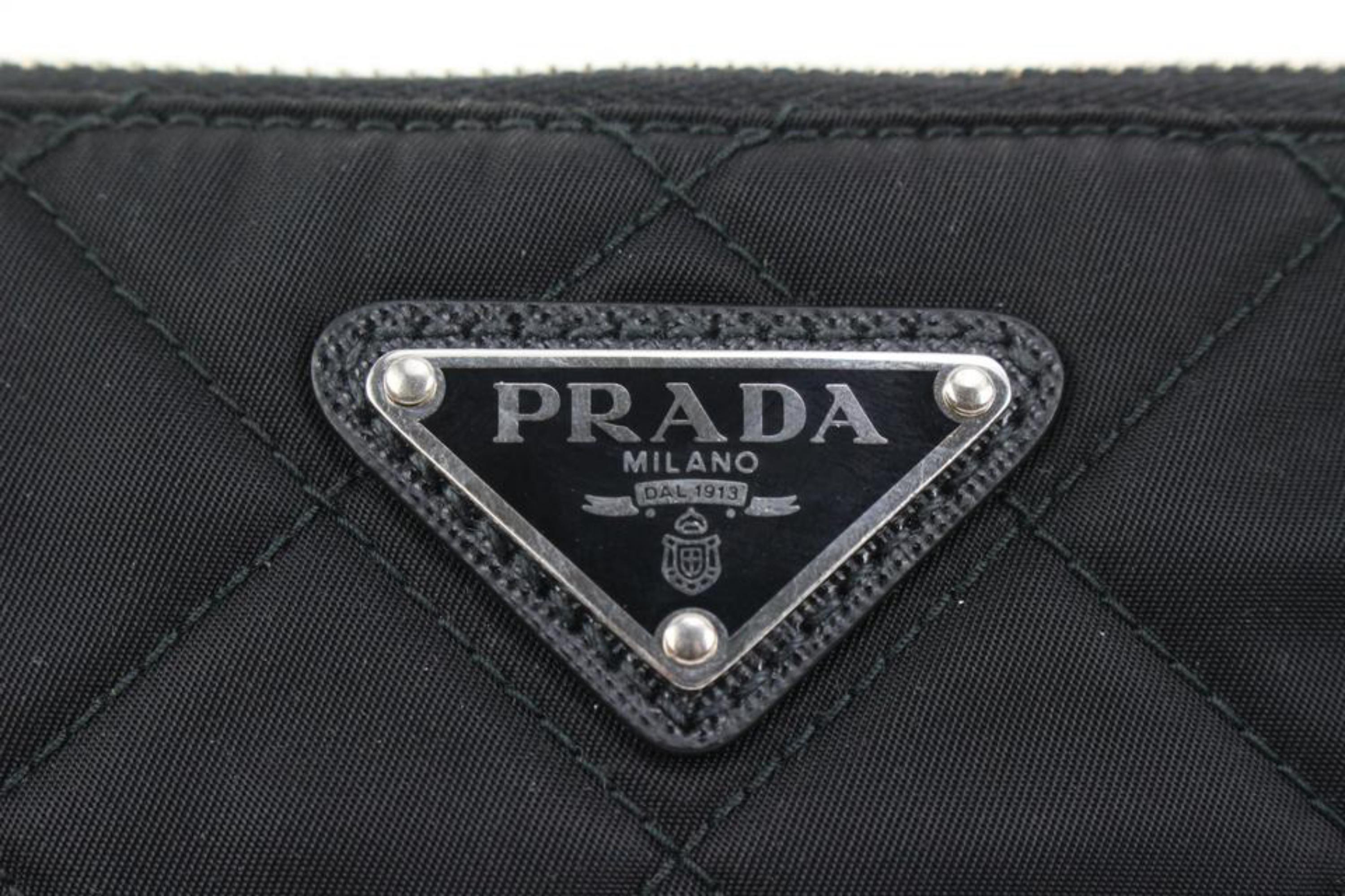Prada Quilted  Black Tessuto Nylon Chain Impuntu Bandoliera Convertible 2p32 4